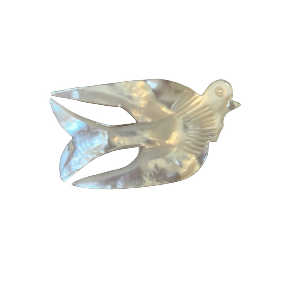 Mother of Pearl Dove Swallow Bird Pin Vintage- Vintage Brooch Dove -